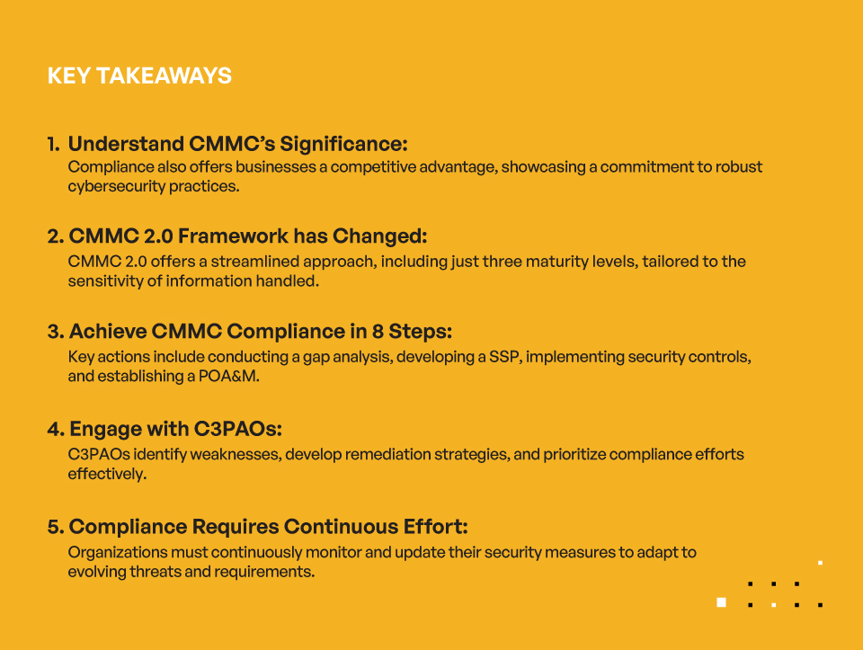 CMMC Compliance in 8 Steps – Key Takeaways