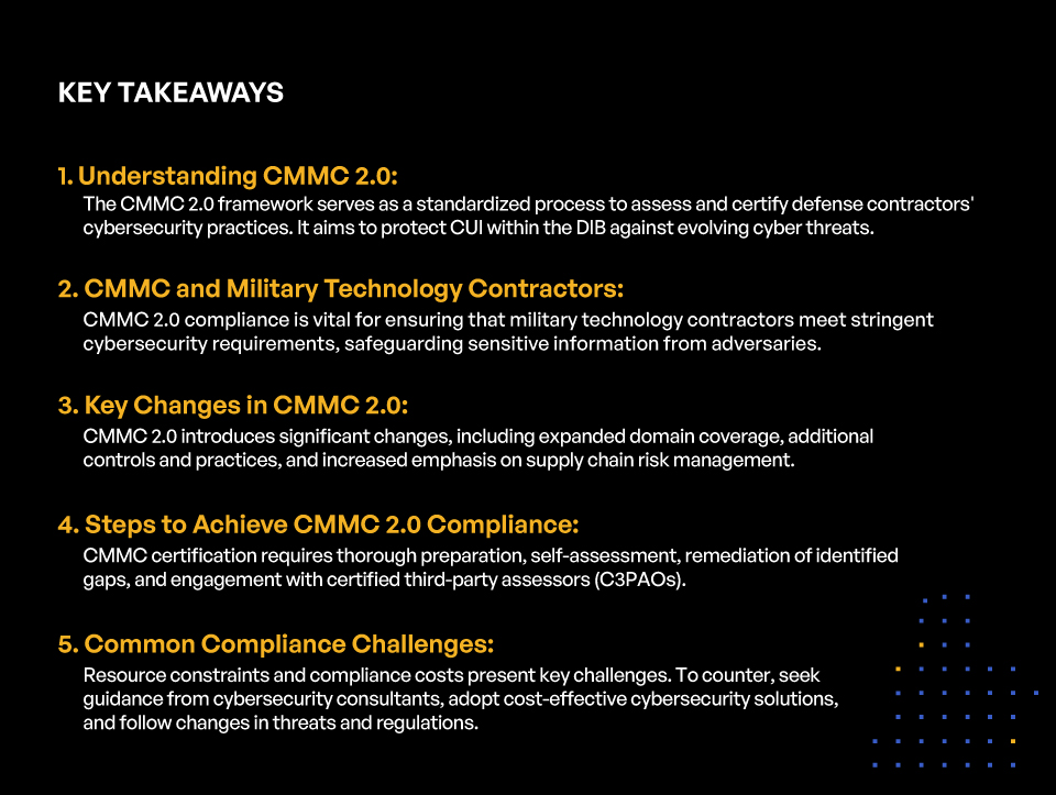 CMMC 2.0 Compliance for Military Technology Contractors – Key Takeaways