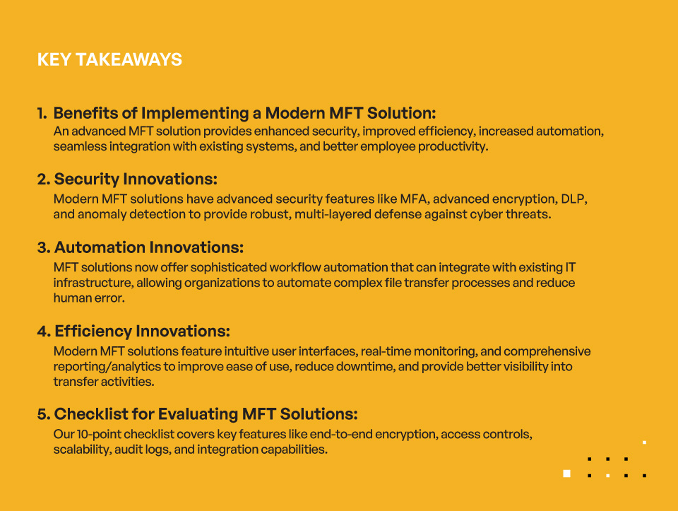 Innovations in Managed File Transfer: Your Checklist for a Modern MFT Solution