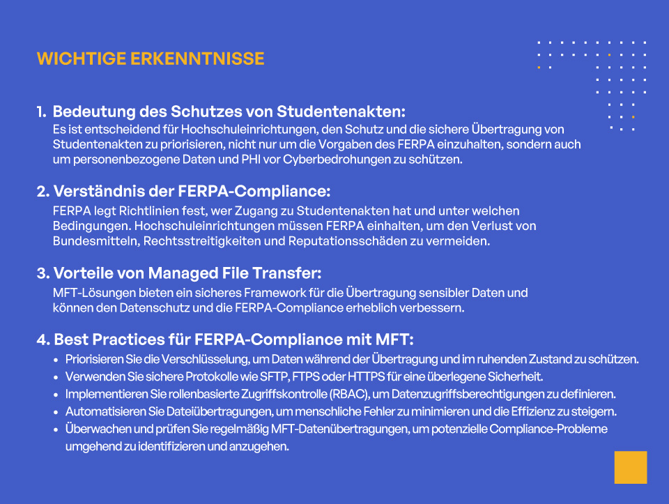 Managed File Transfer für FERPA-Compliance - WICHTIGE ERKENNTNISSE