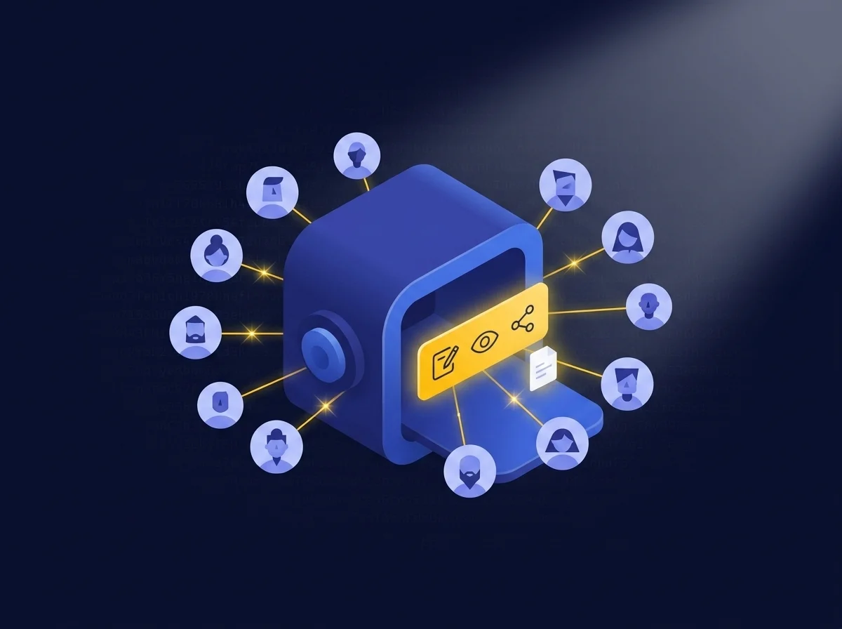 Control Access to Sensitive Data and Enforce What Can Be Done With It A conceptual graphic illustrating data security and access controls managed by a CISO to mitigate insider risks and protect sensitive information.